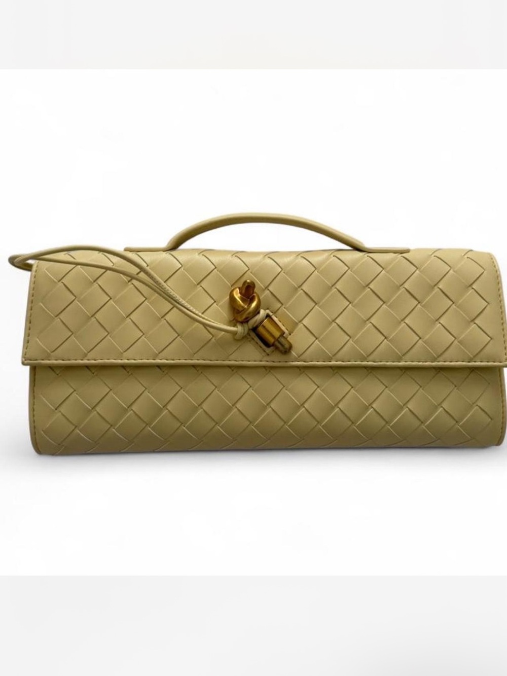 Yellow Intrecciato East West Clutch Bag - Picture 2 of 6